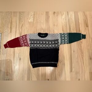 Jantzen Navy and White Knit Sweater